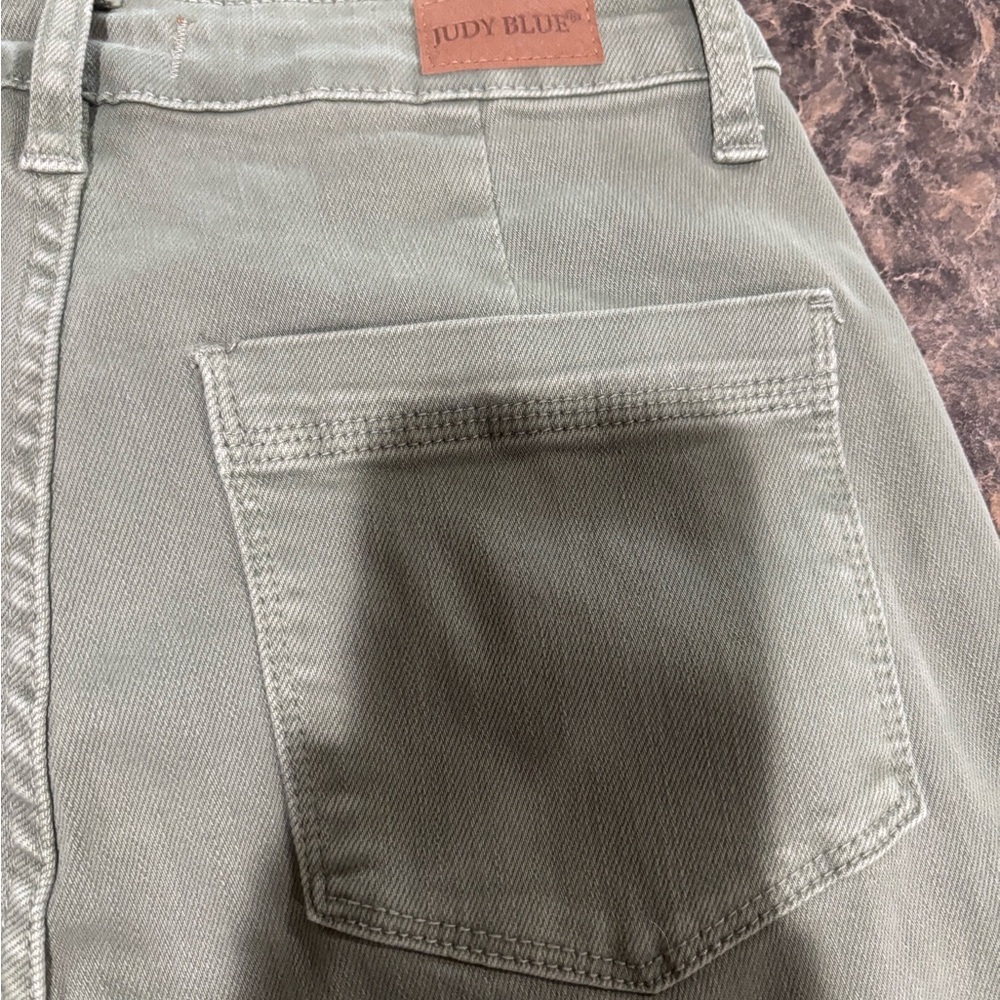 Judy Blue Sage Green Flare & Wide Leg Jeans